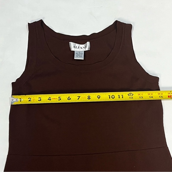 Vintage Alfani Rayon And Nylon Brown Tank Top Shirt Size Women Size Medium - Picture 7 of 11